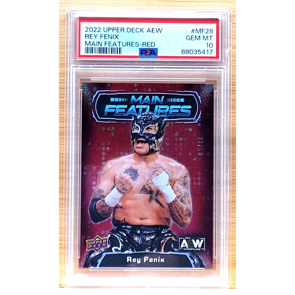 2022 UPPER DECK AEW MAIN FEATURES RED REY FENIX PSA 10 GEM MINT AEW